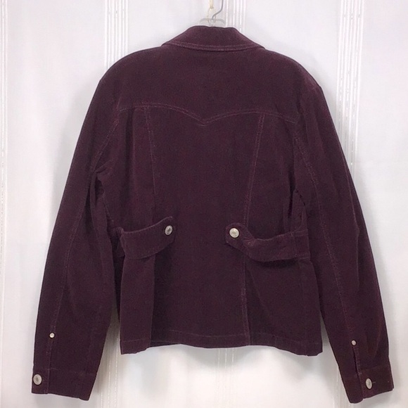 🍇VTG L.A.BLUES 90s Burgundy Corduroy Unique Design Riveted Metal Buttons - Picture 3 of 9